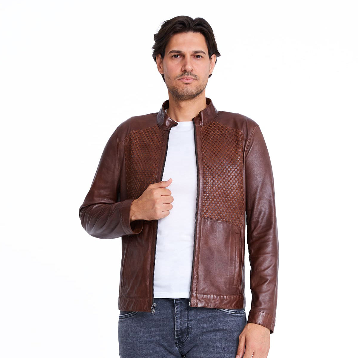 Men's Reversible Double-Faced Metis & Leather Jacket MJ401 7