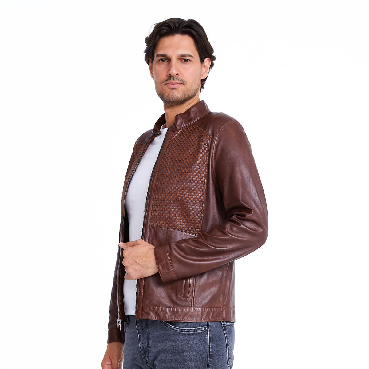 Men's Reversible Double-Faced Metis & Leather Jacket MJ401 8