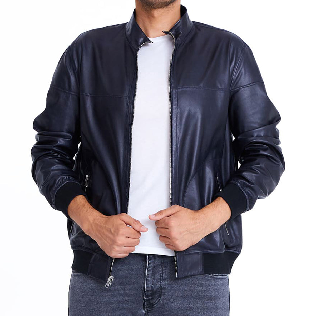 Men's Reversible Double-Faced Metis & Leather Jacket MJ403 11