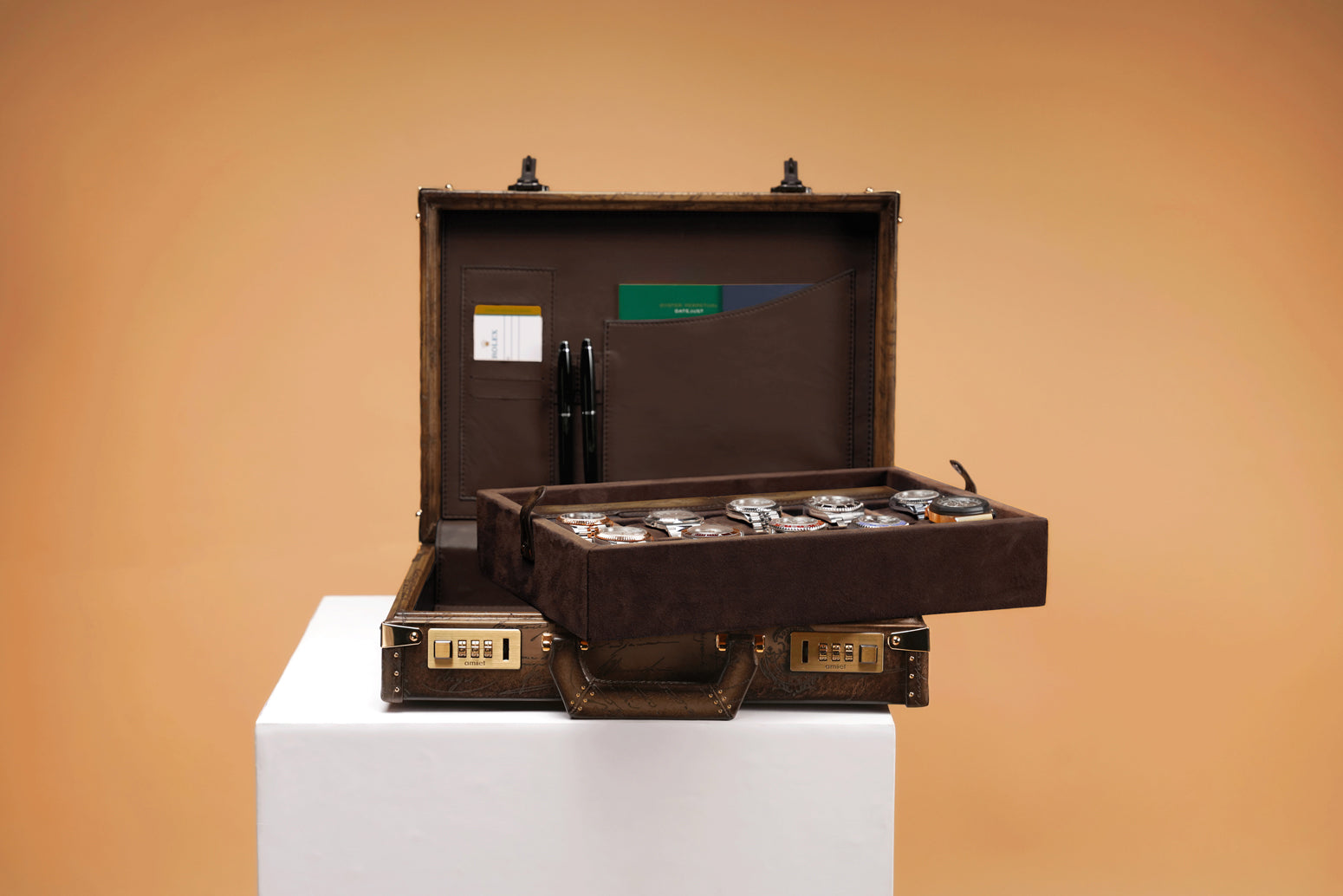 Barhion Artos Watch Case - Master Edition Parchment Patina Java Brown