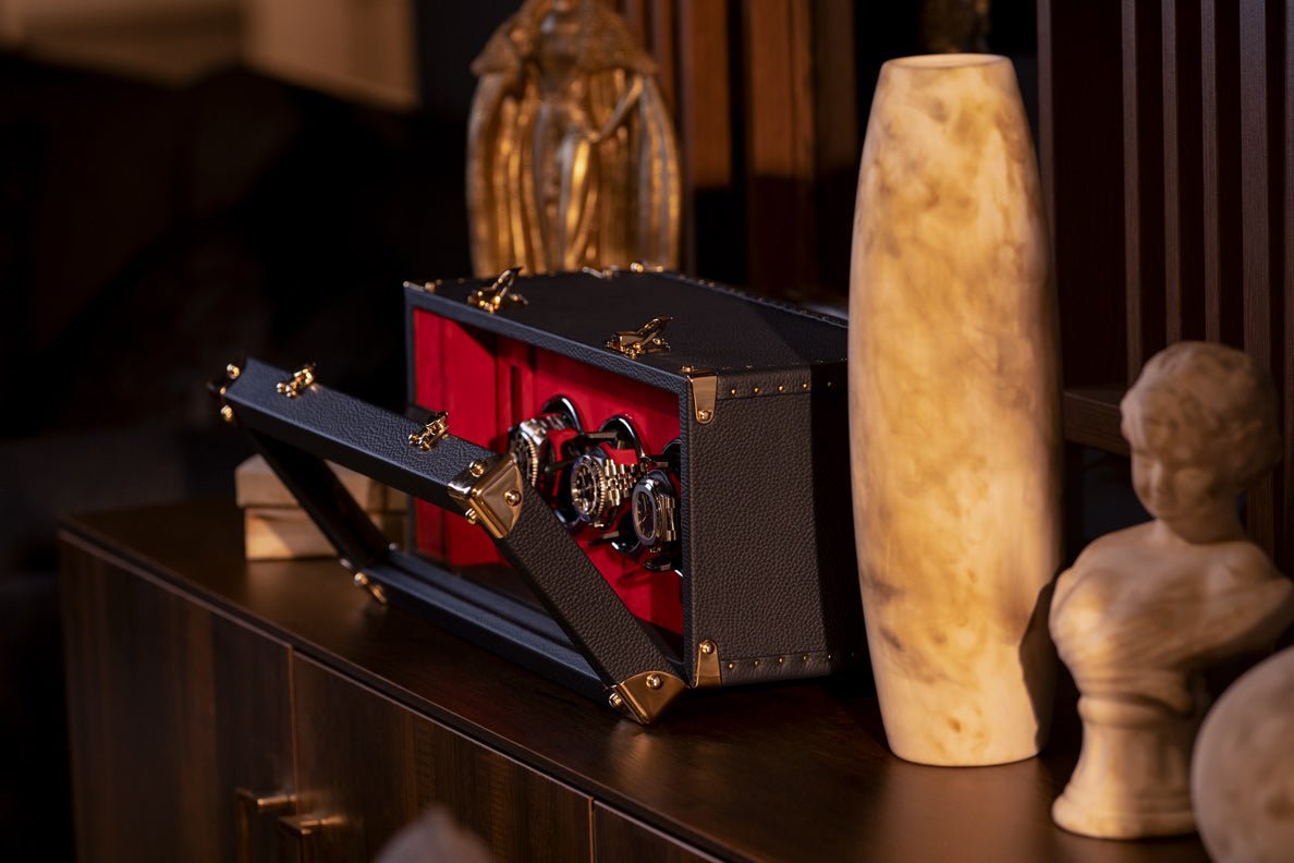Barhion Watch Winder - Togo Dark Blue