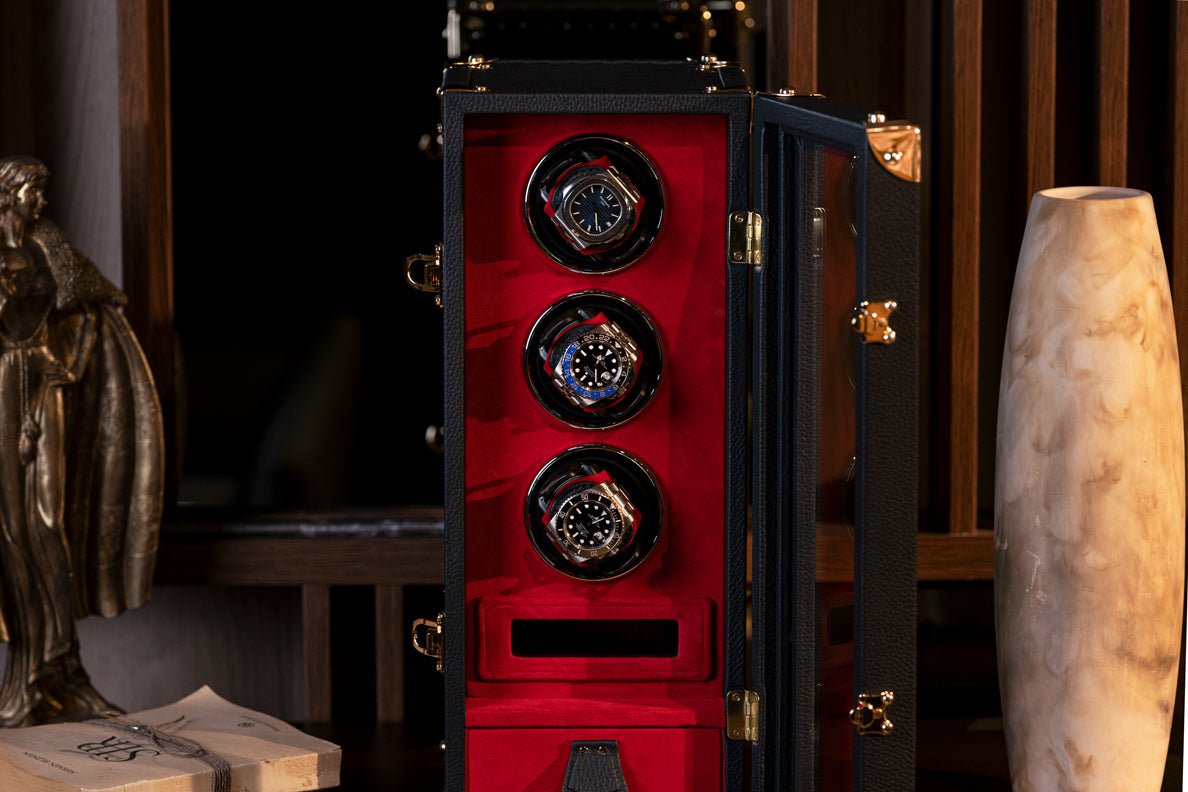 Barhion Watch Winder - Togo Dark Blue