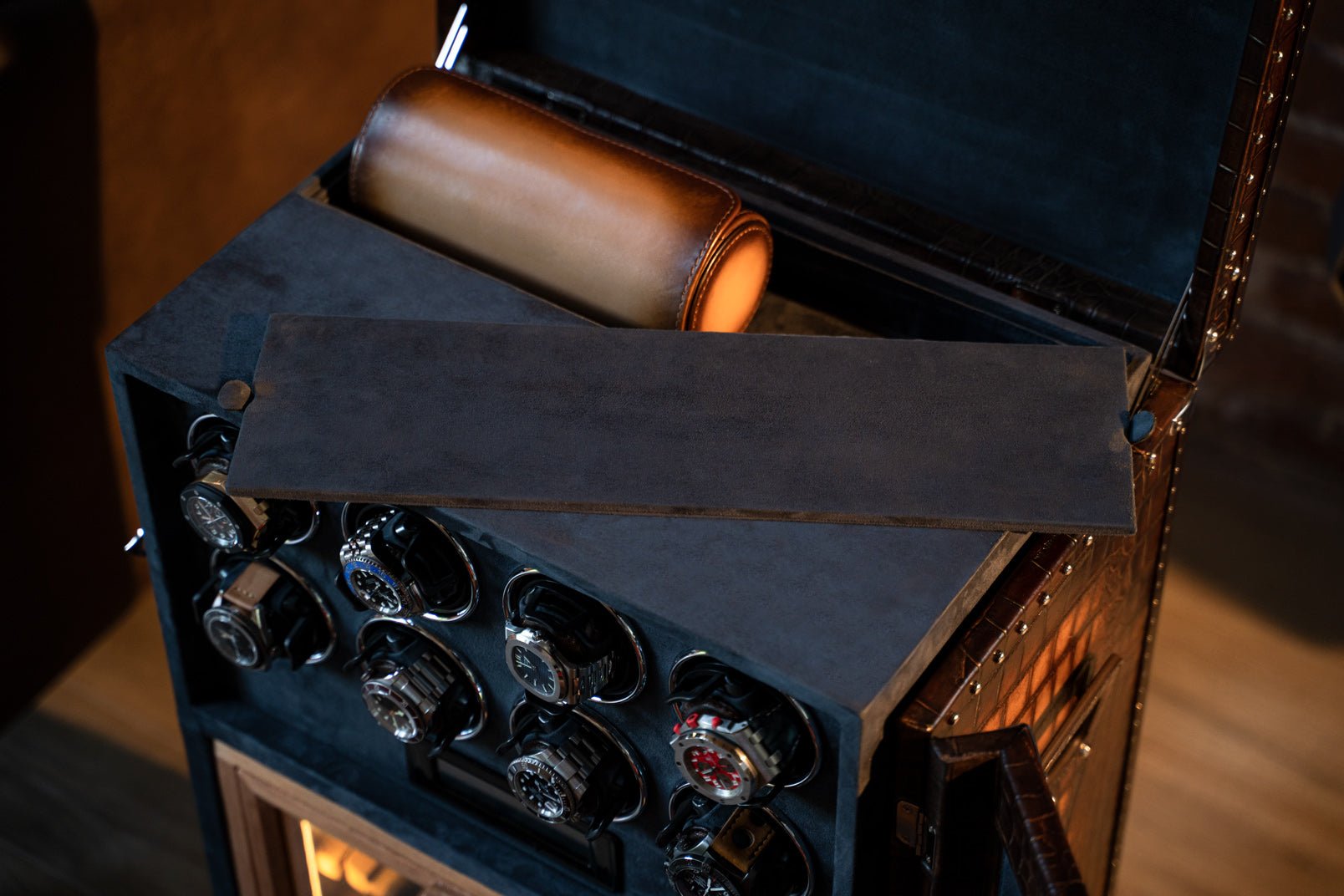 Barhion Watch Winder Trunk - CP Patina Brown