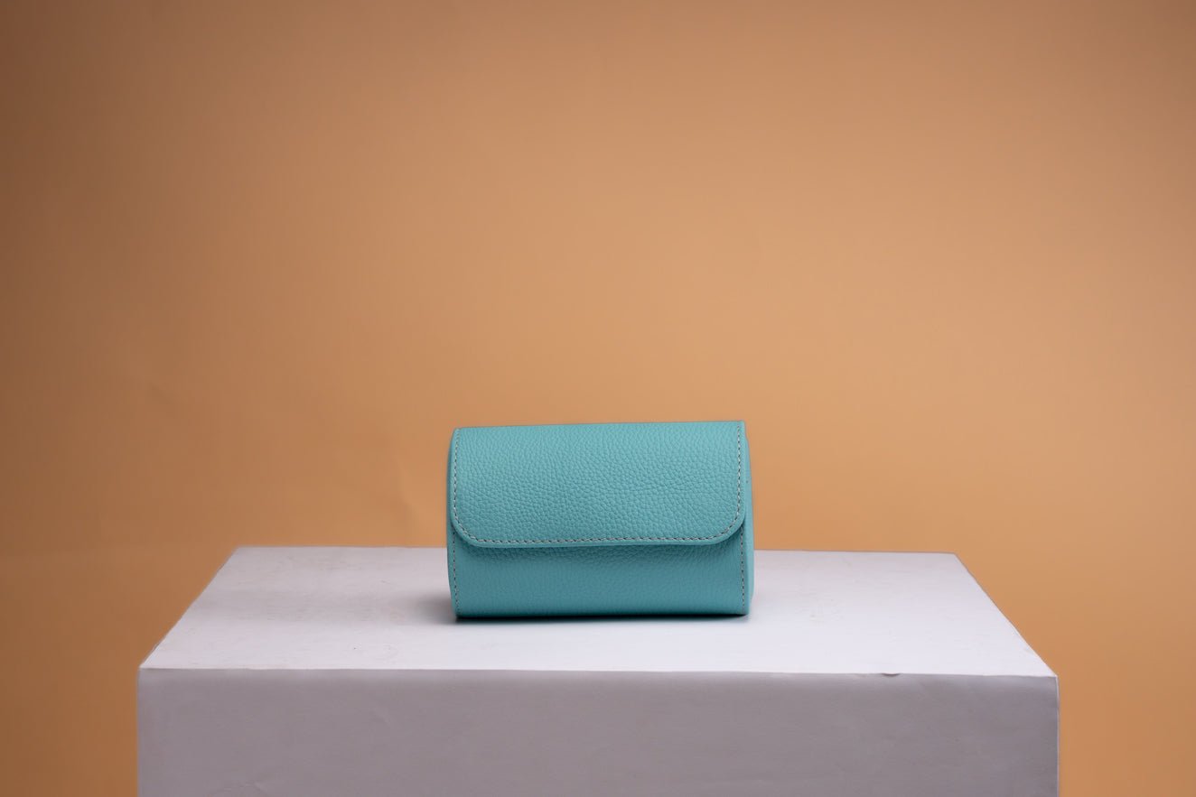 Barhion Galata Togo Tiffany Blue Watch Roll for 3 Watches