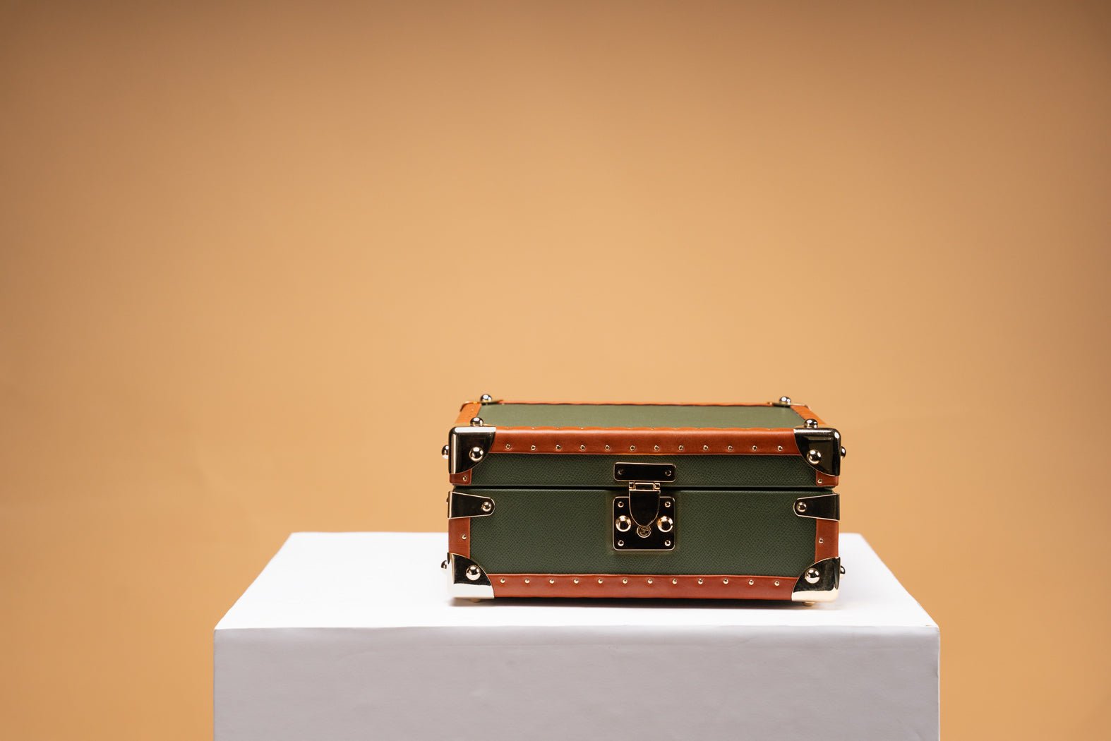 Barhion Petra Watch Case - Saffiano Olive Green For 8 Watches