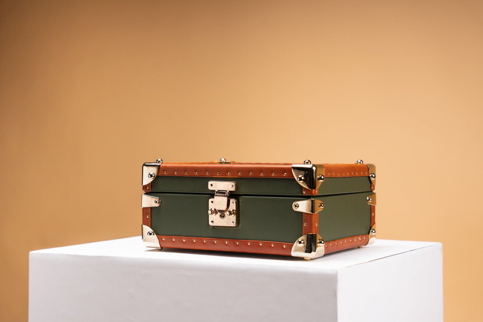 Barhion Petra Watch Case - Saffiano Olive Green For 8 Watches