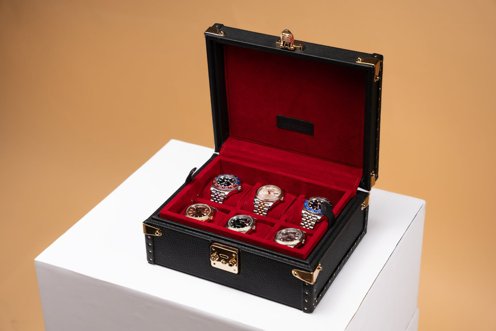 Barhion Petra Watch Case - Togo Black For 8 Watches