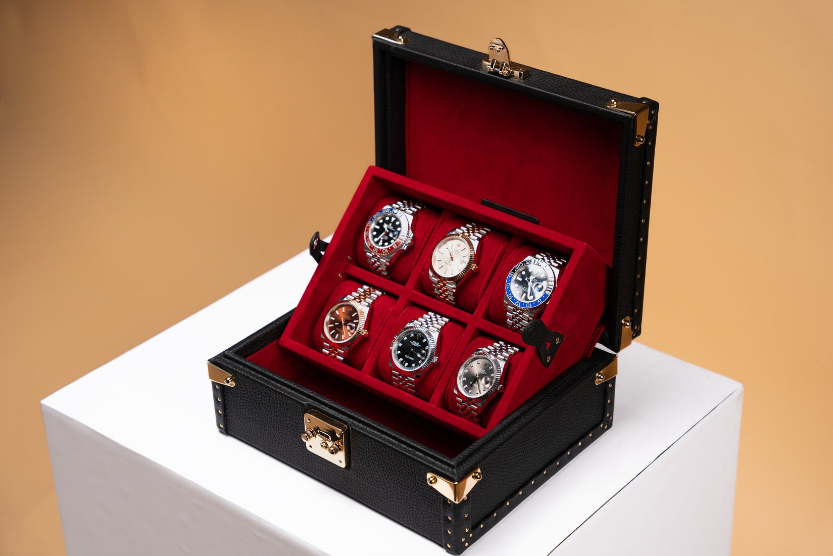 Barhion Petra Watch Case - Togo Black For 8 Watches
