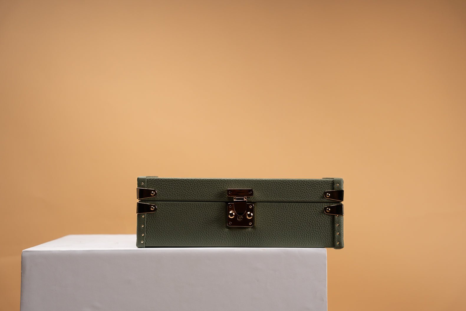 Barhion Petra Watch Case - Togo Khaki Green For 8 Watches