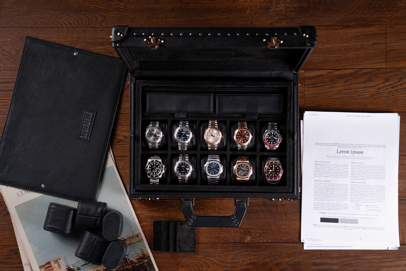 Barhion Watch Collector Case - Master Edition Saffiano Black