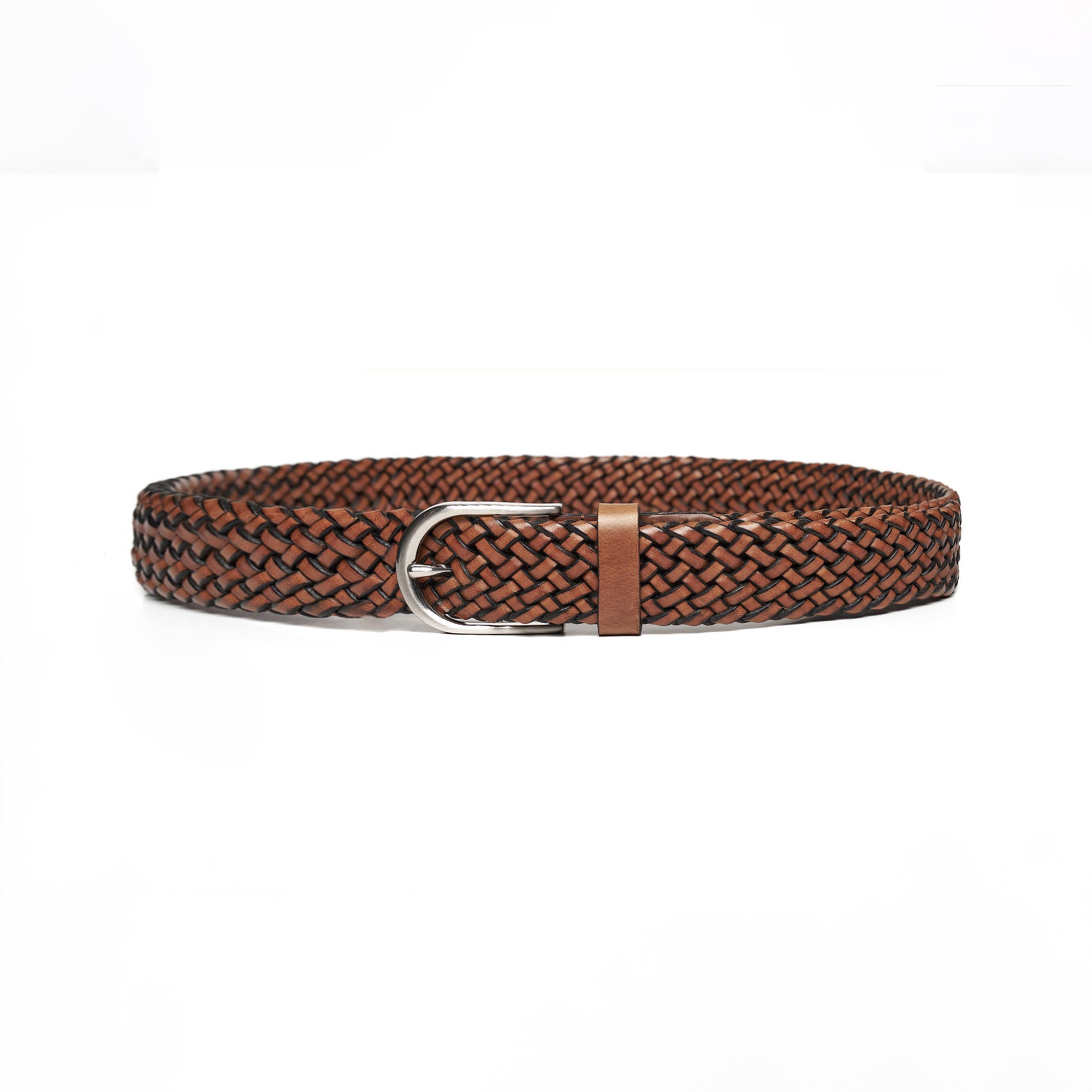 Men's Double-Sided Braided Calf Leather Handmade Belt M108