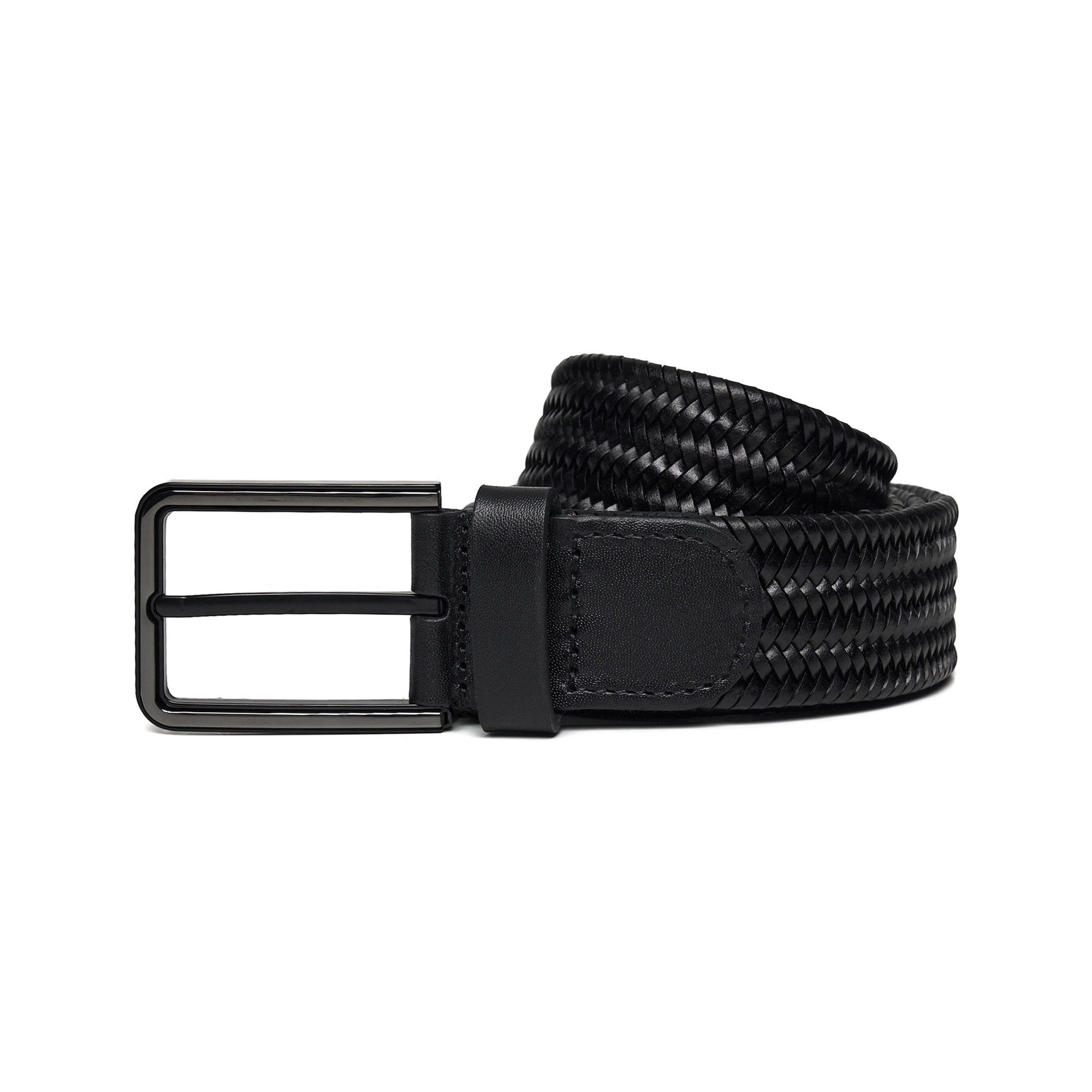 Men's Braided Calf Leather Handmade Belt M107 1