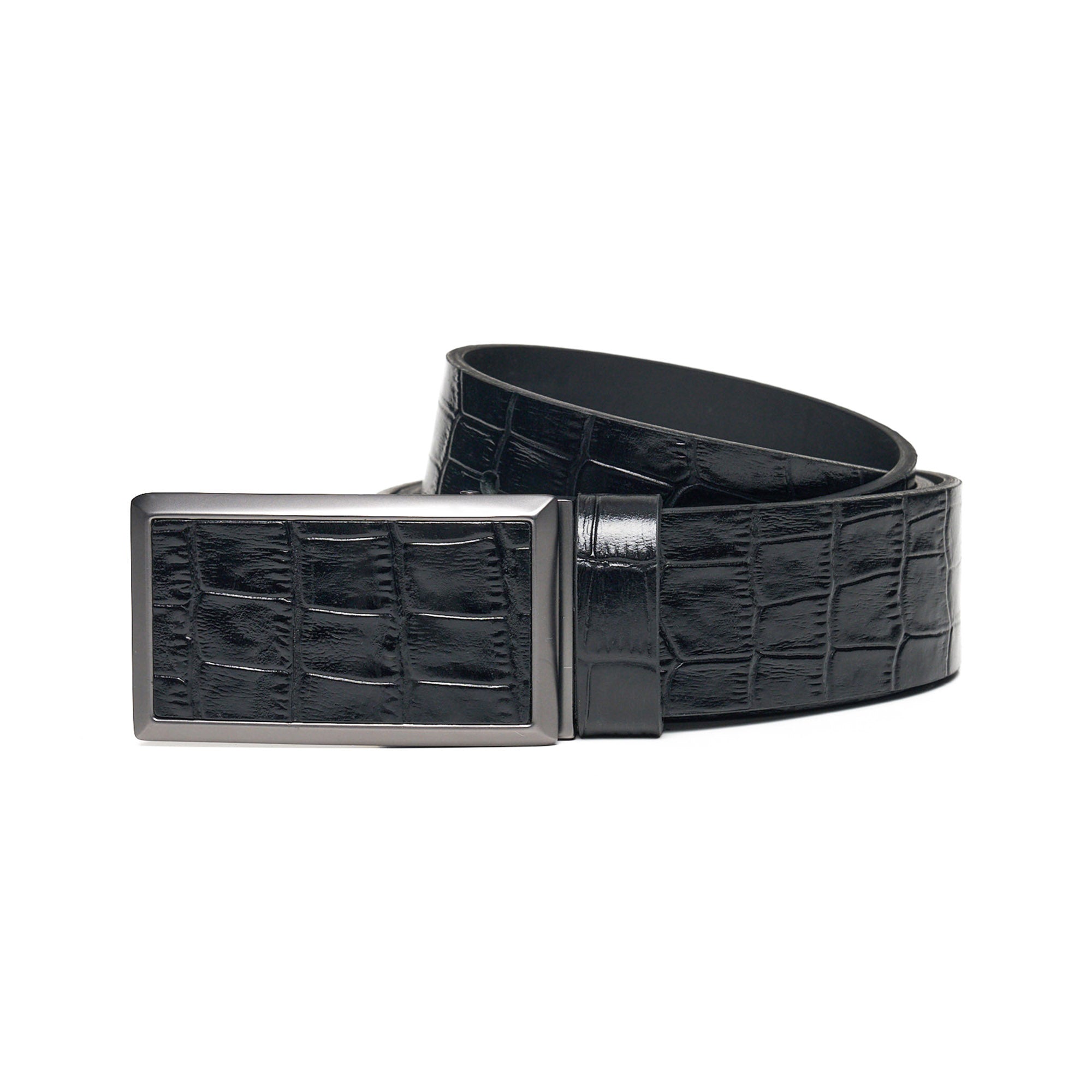 Men's Crocodile Embossed Calf Leather Handmade Belt M111