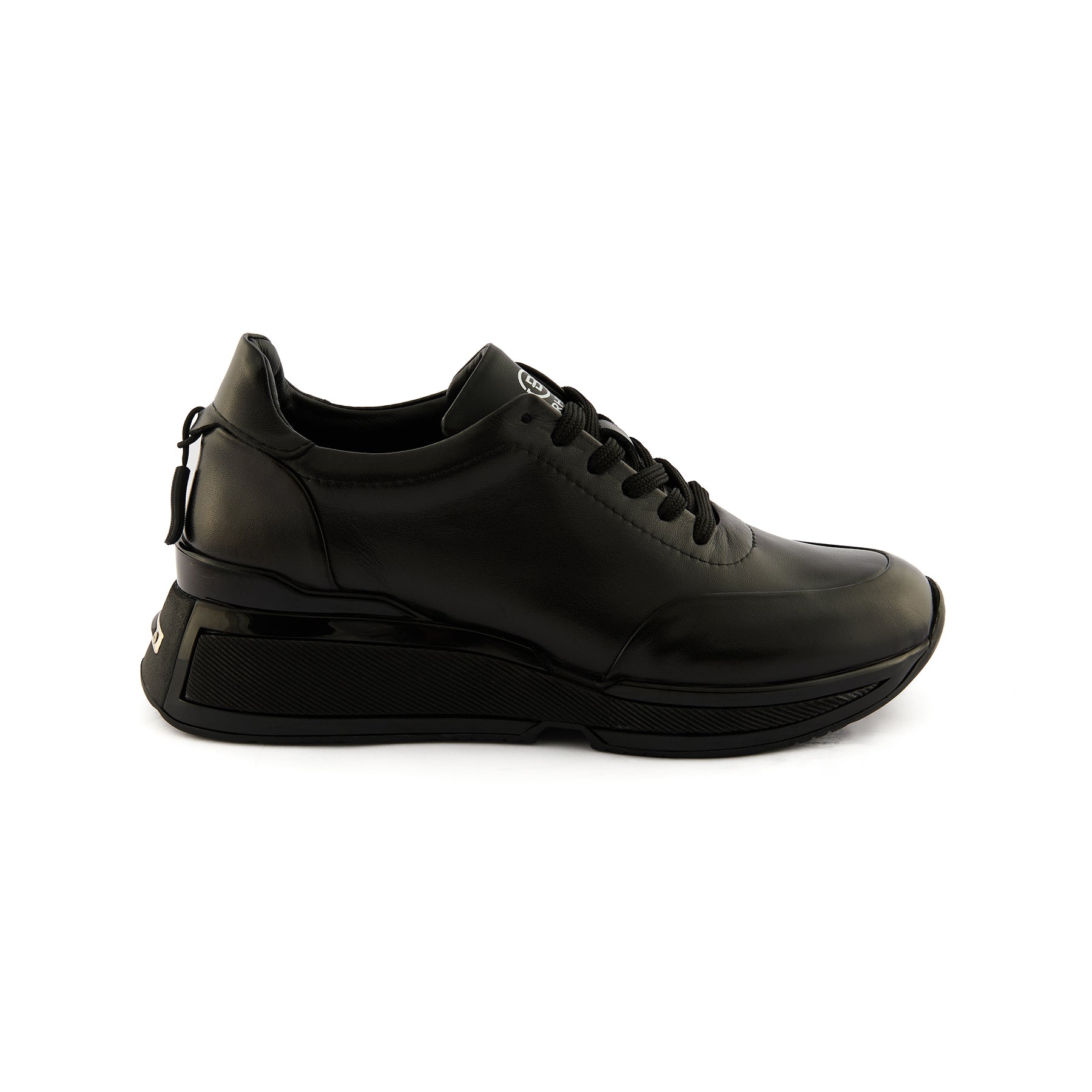 Women’s Black Handmade Calf Leather Sneakers W5037
