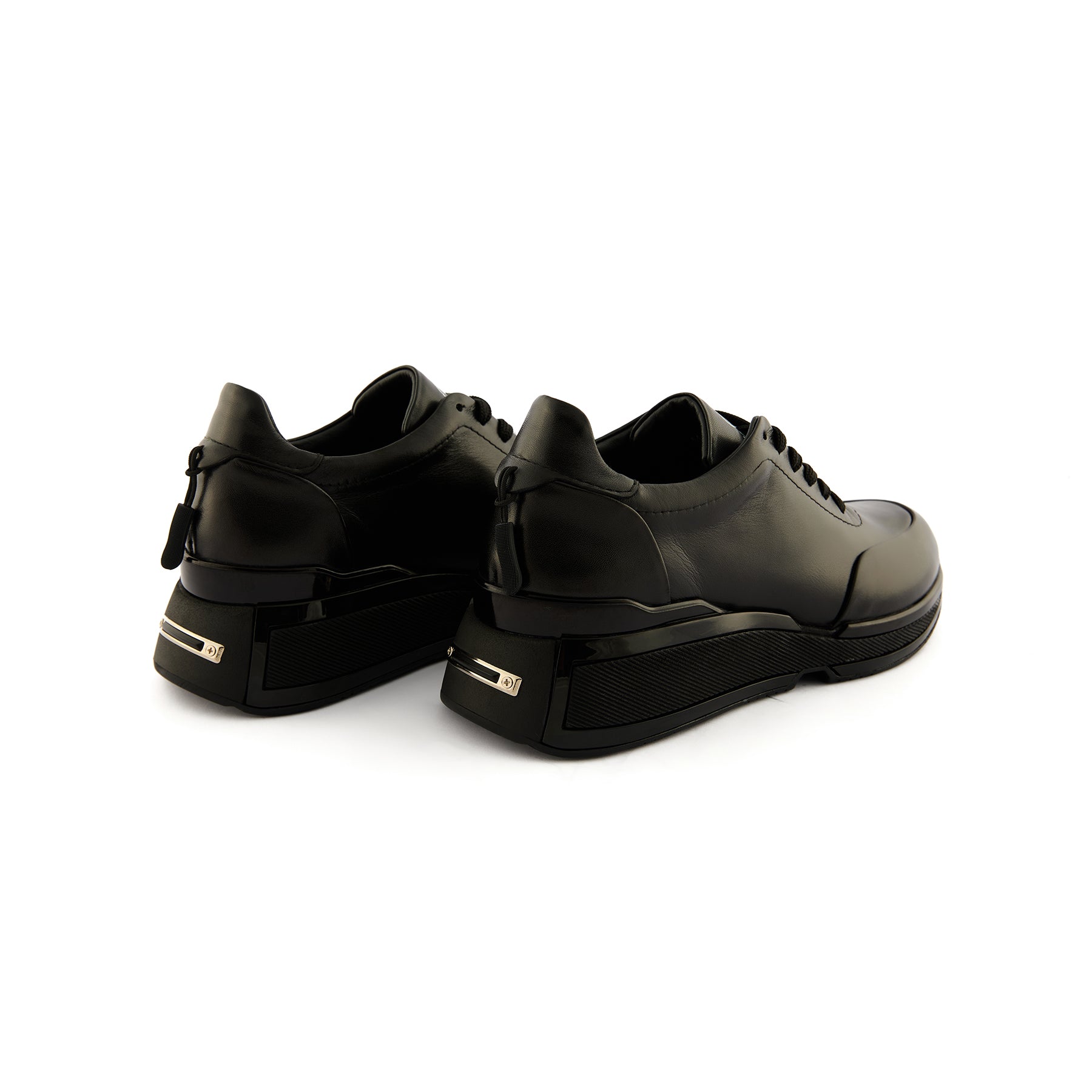 Women’s Black Handmade Calf Leather Sneakers W5037