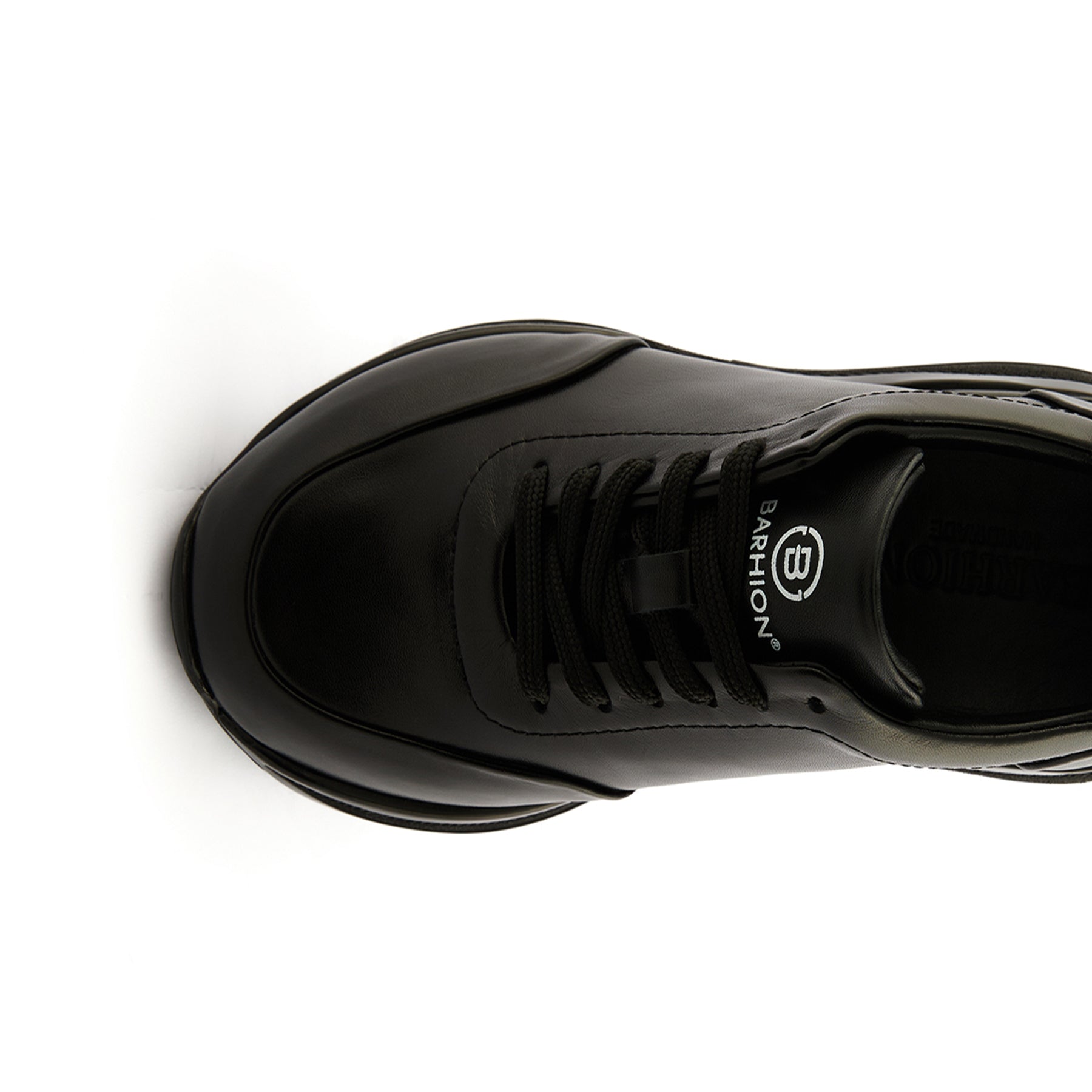 Women’s Black Handmade Calf Leather Sneakers W5037