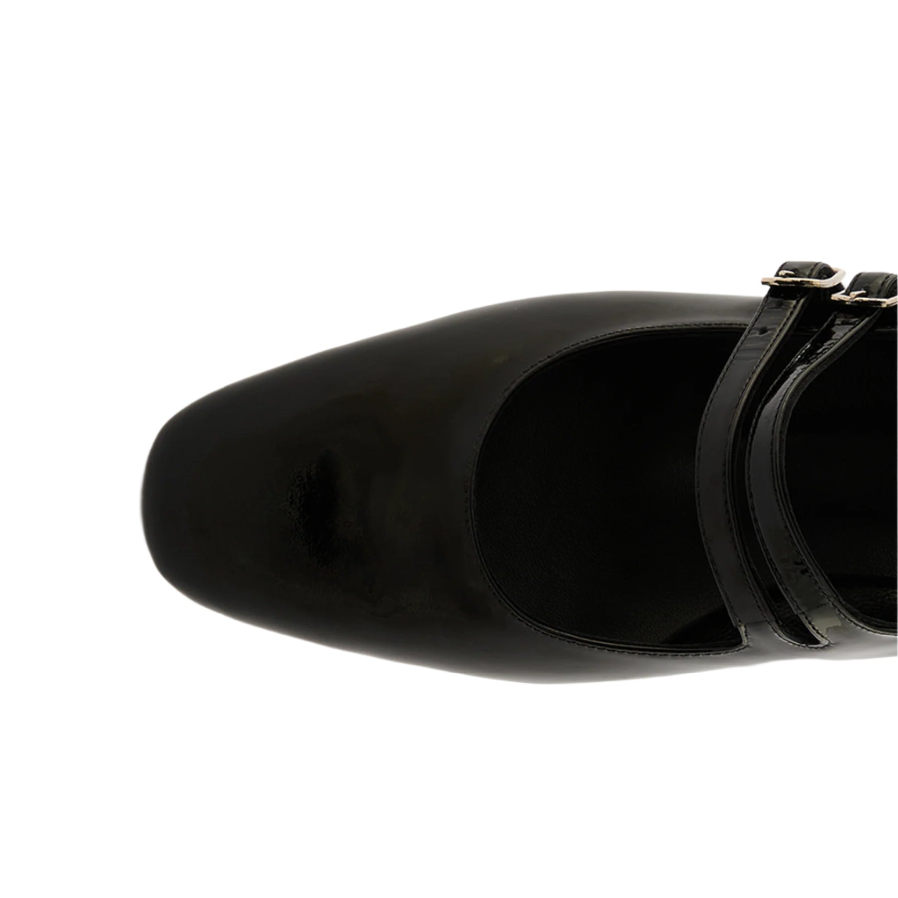 Women’s Black Square-Toe Handmade Patent Calf Leather Dance Shoes W3015
