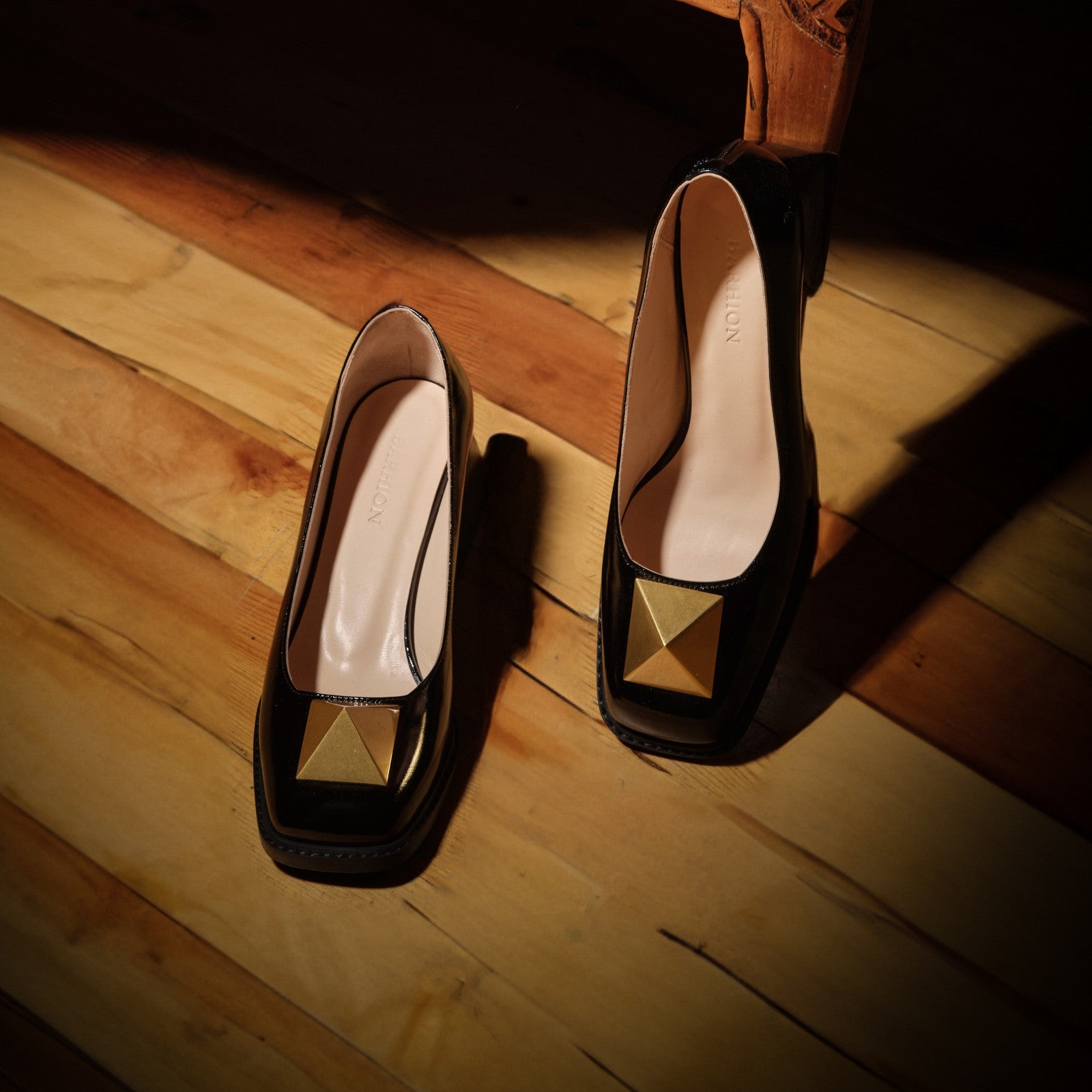 Women's Calf Leather Handmade Block Heels W1001