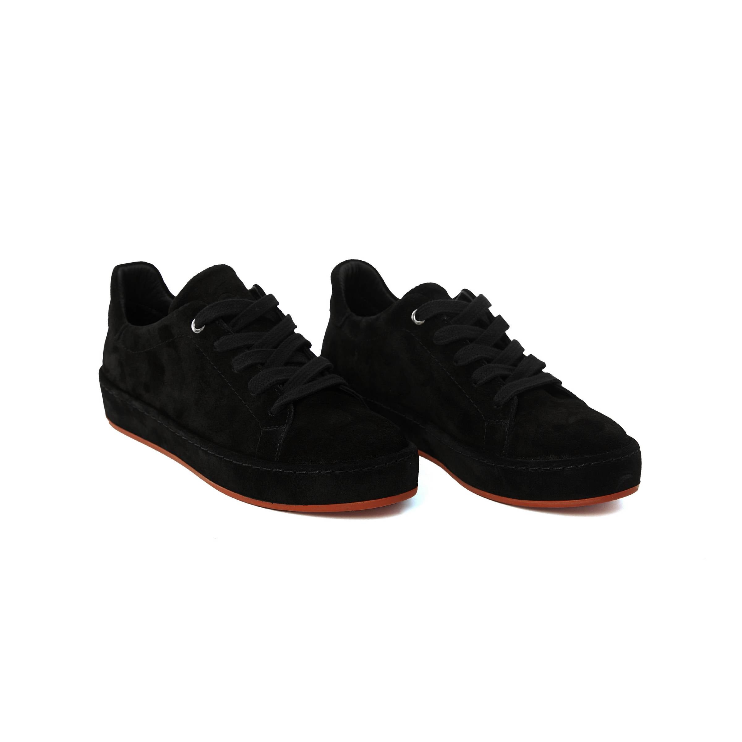 Women's Suede Calf Leather Handmade Sneakers W5007