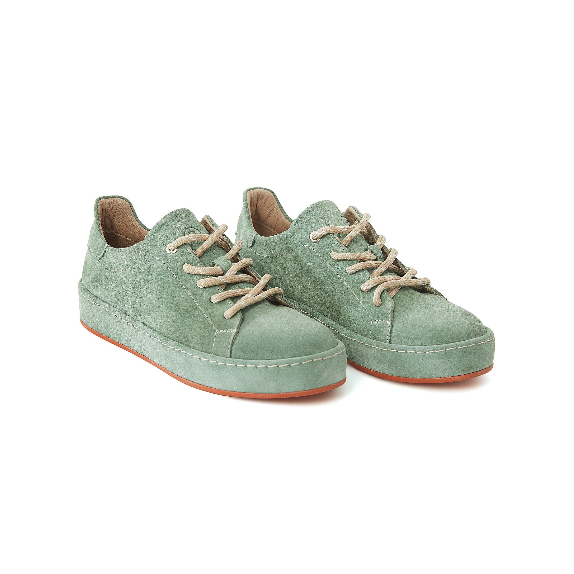 Women's Suede Calf Leather Handmade Sneakers W5007 8