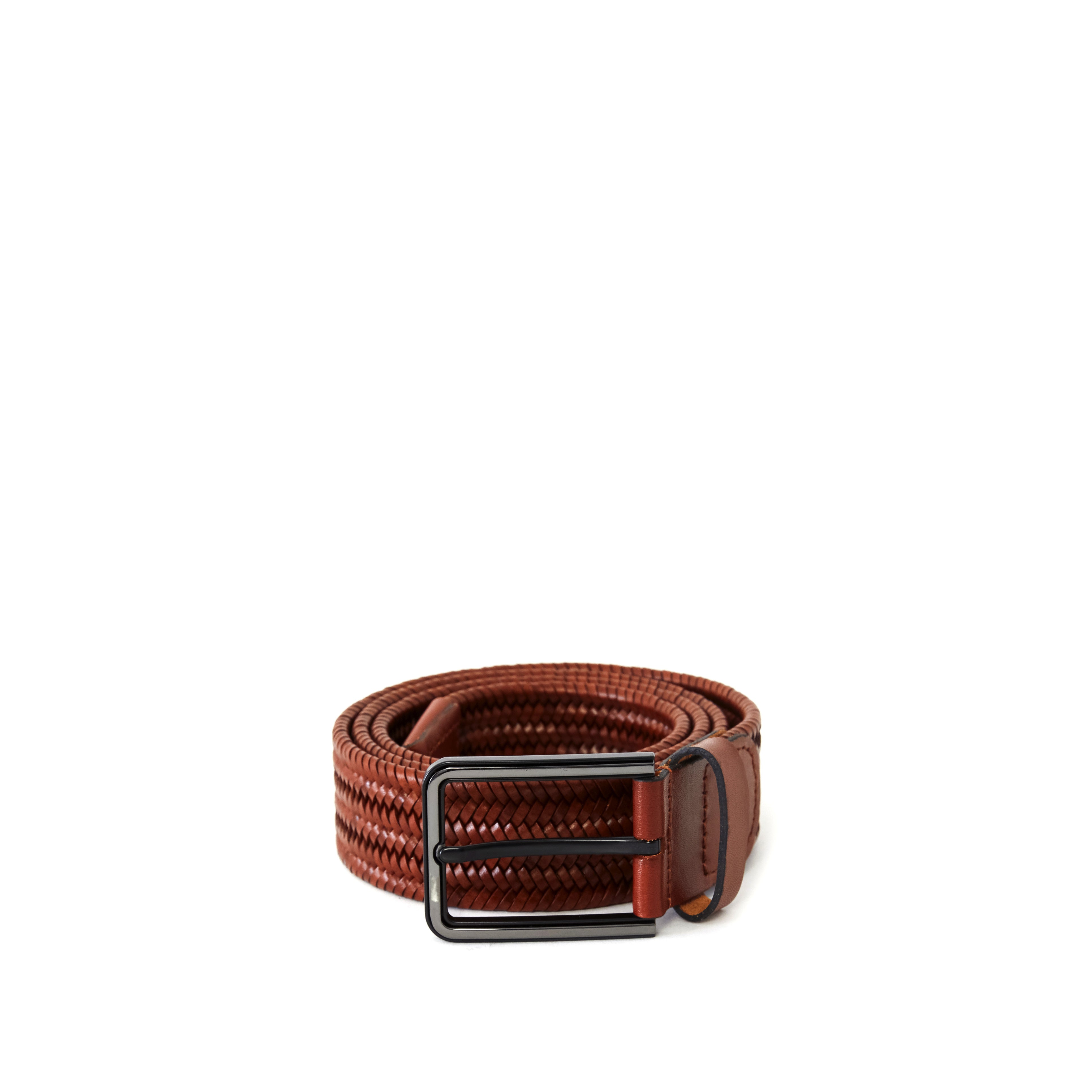 Men's Braided Calf Leather Handmade Belt M107