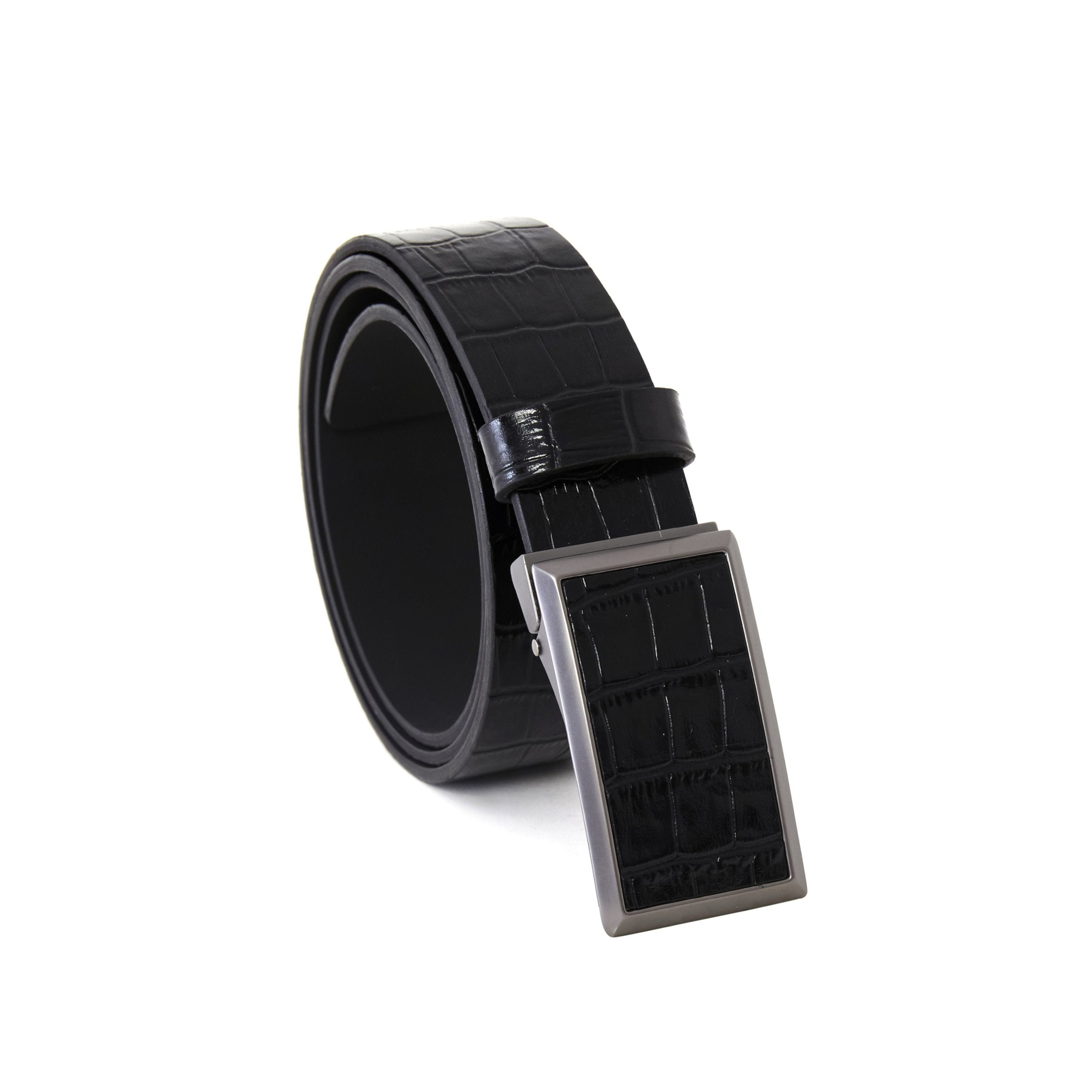 Men's Crocodile Embossed Calf Leather Handmade Belt M111 4