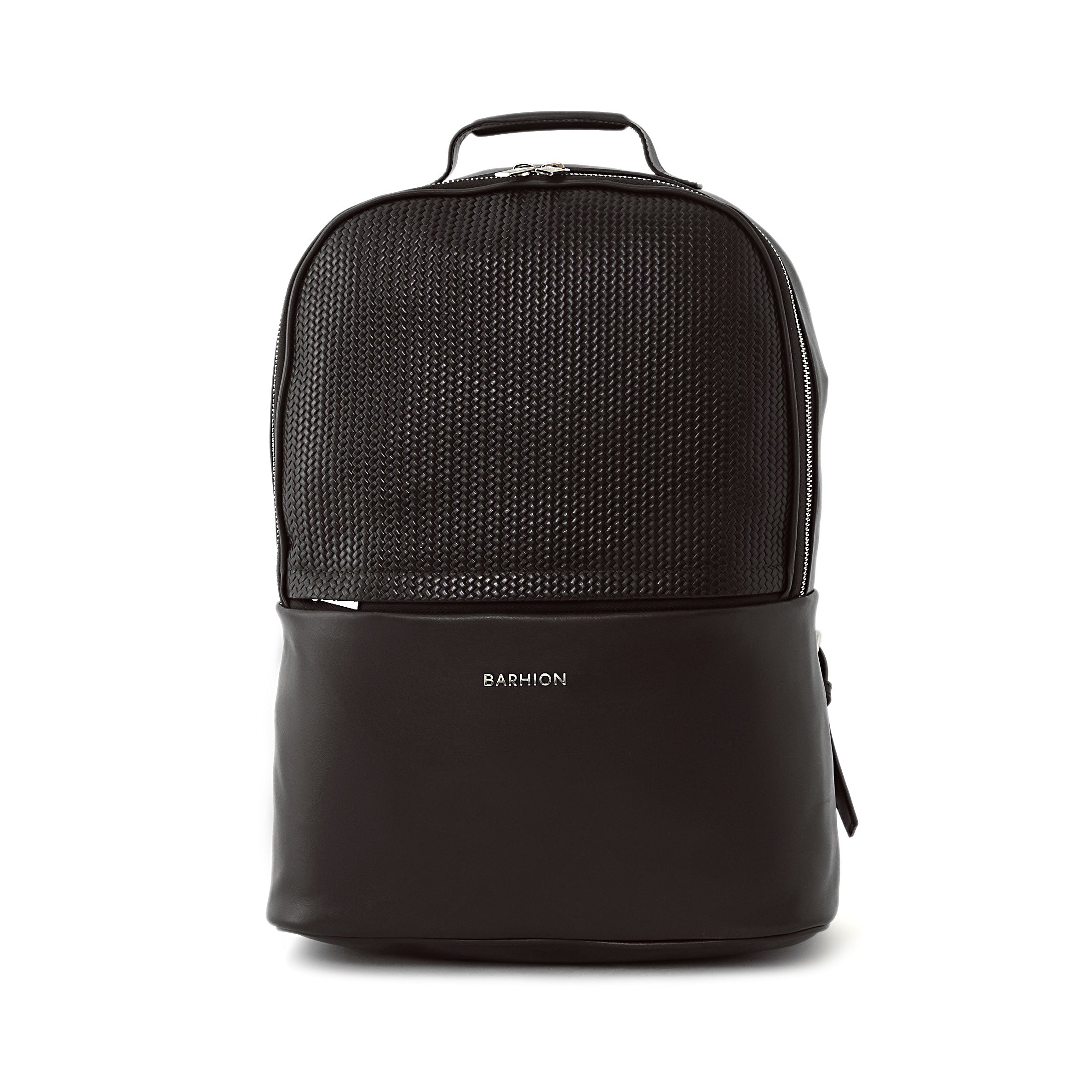 Men's Calf Leather Knit Pattern Handmade Backpack U25000 4