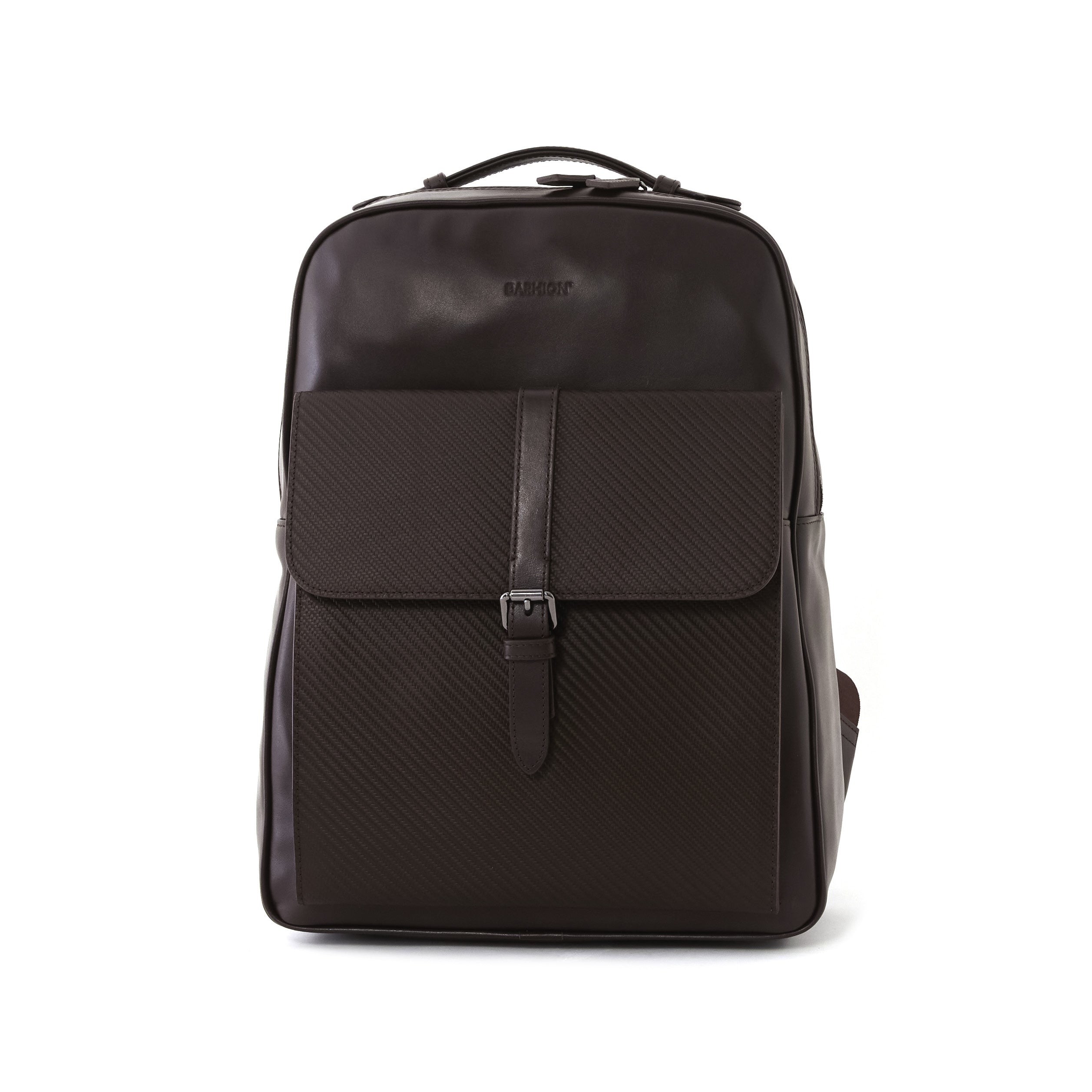 Men's Calf Leather Knit Pattern Handmade Backpack U25012 7