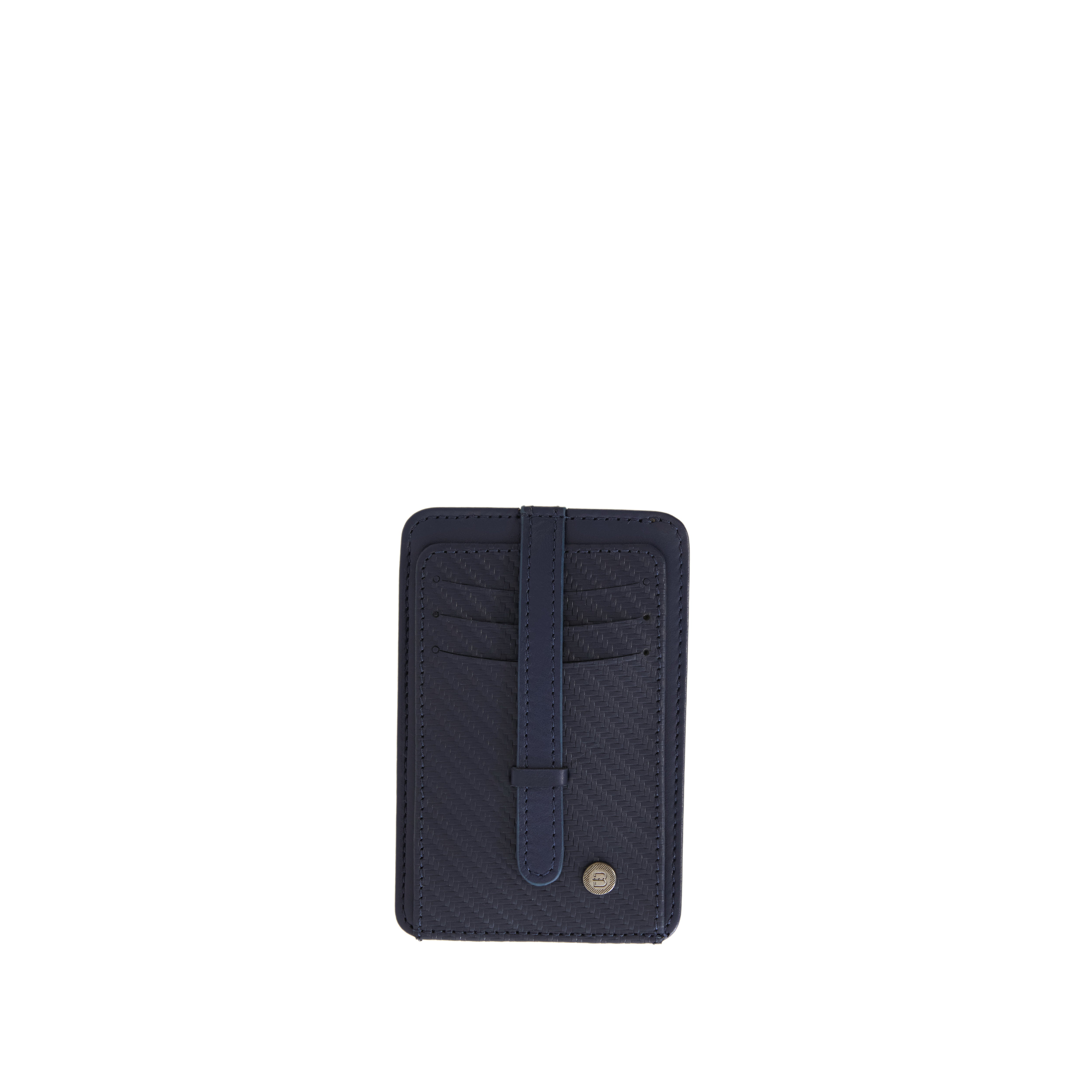 Men's Calf Leather Knit Pattern Handmade Cardholder Wallet U25015