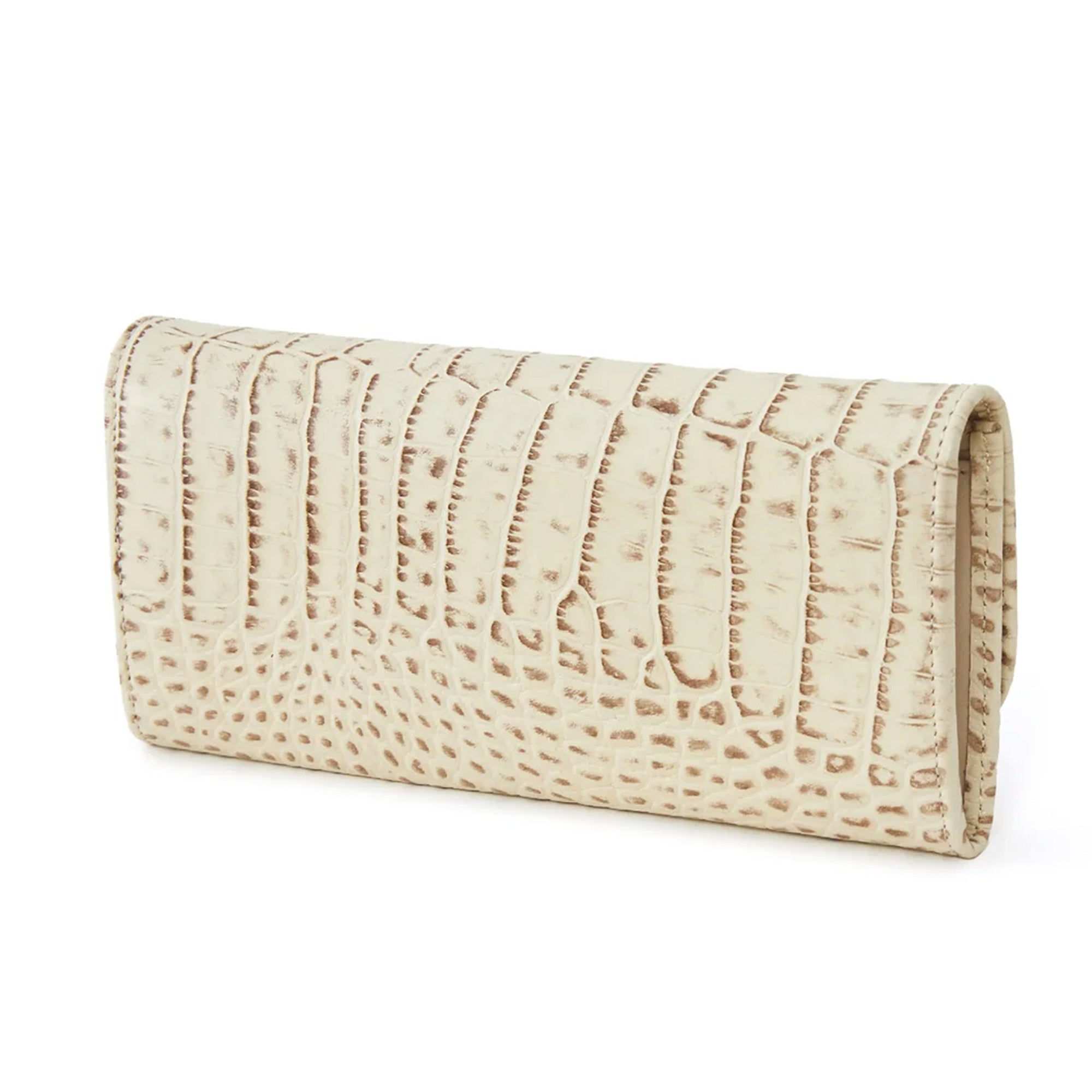 Women's Calf Leather Crocodile Embossed Handmade Wallet W25026