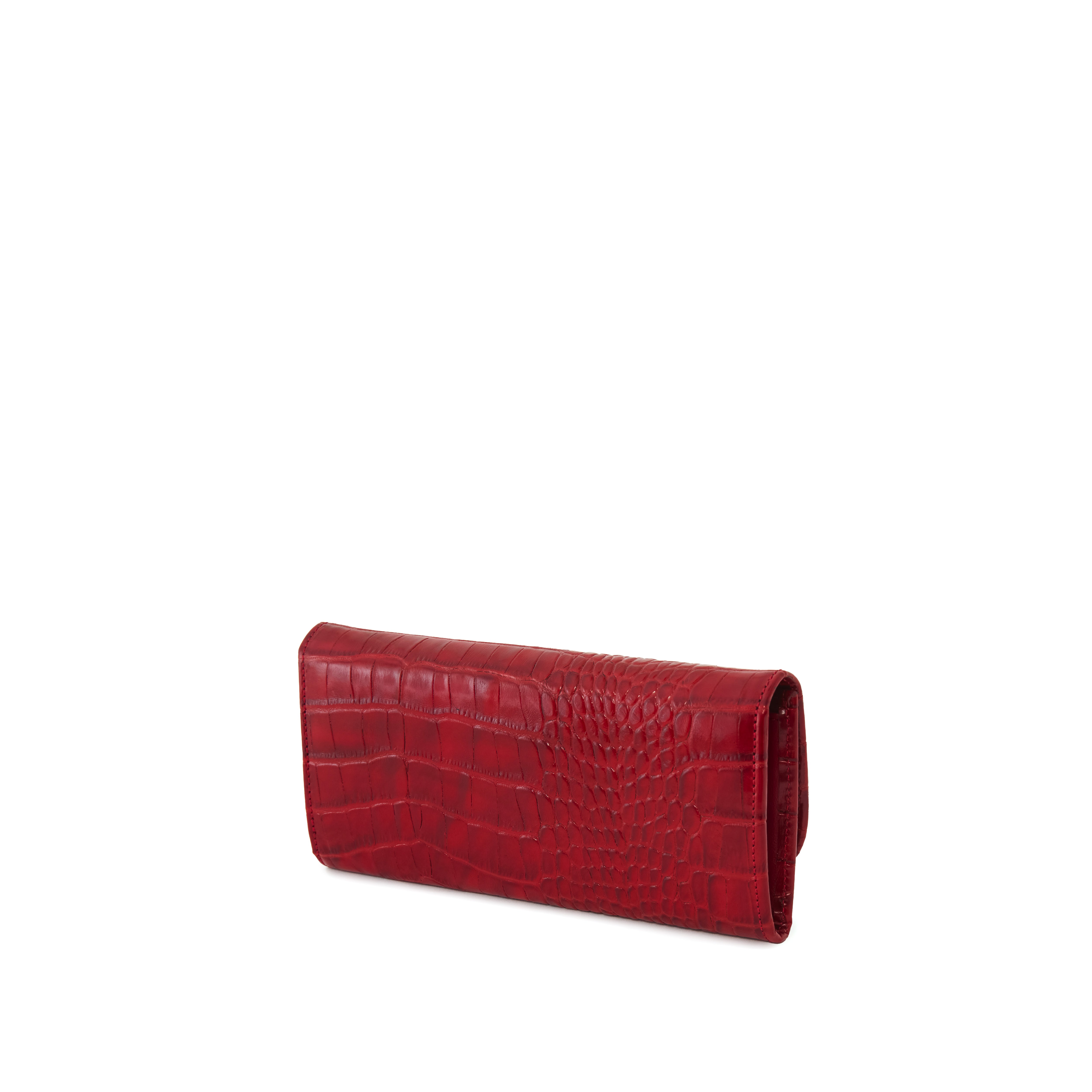 Women's Calf Leather Crocodile Embossed Handmade Wallet W25026