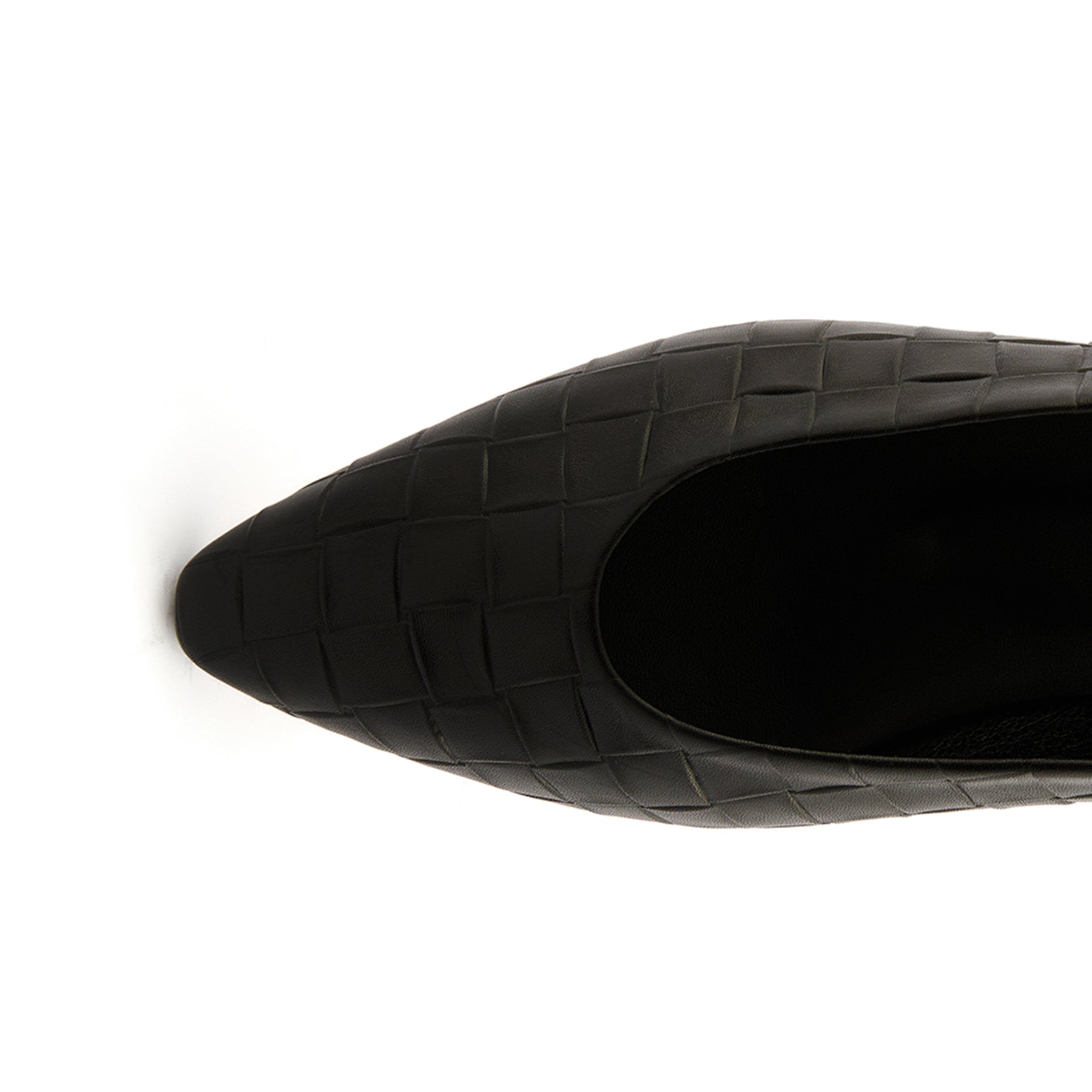Women’s Black Round-Toe Handmade Calf Leather Flats W3011