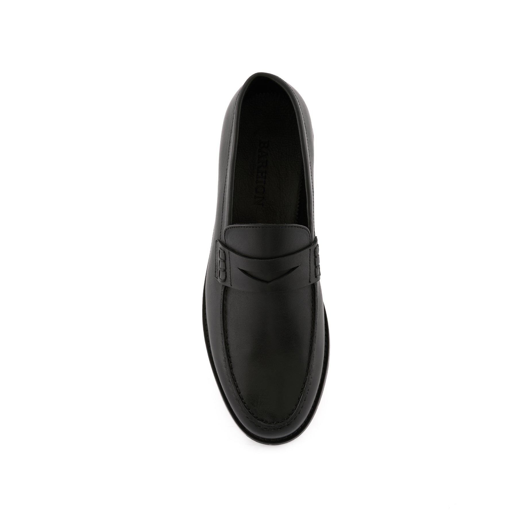 Men's Black Handmade Penny Loafer Shoes M7000