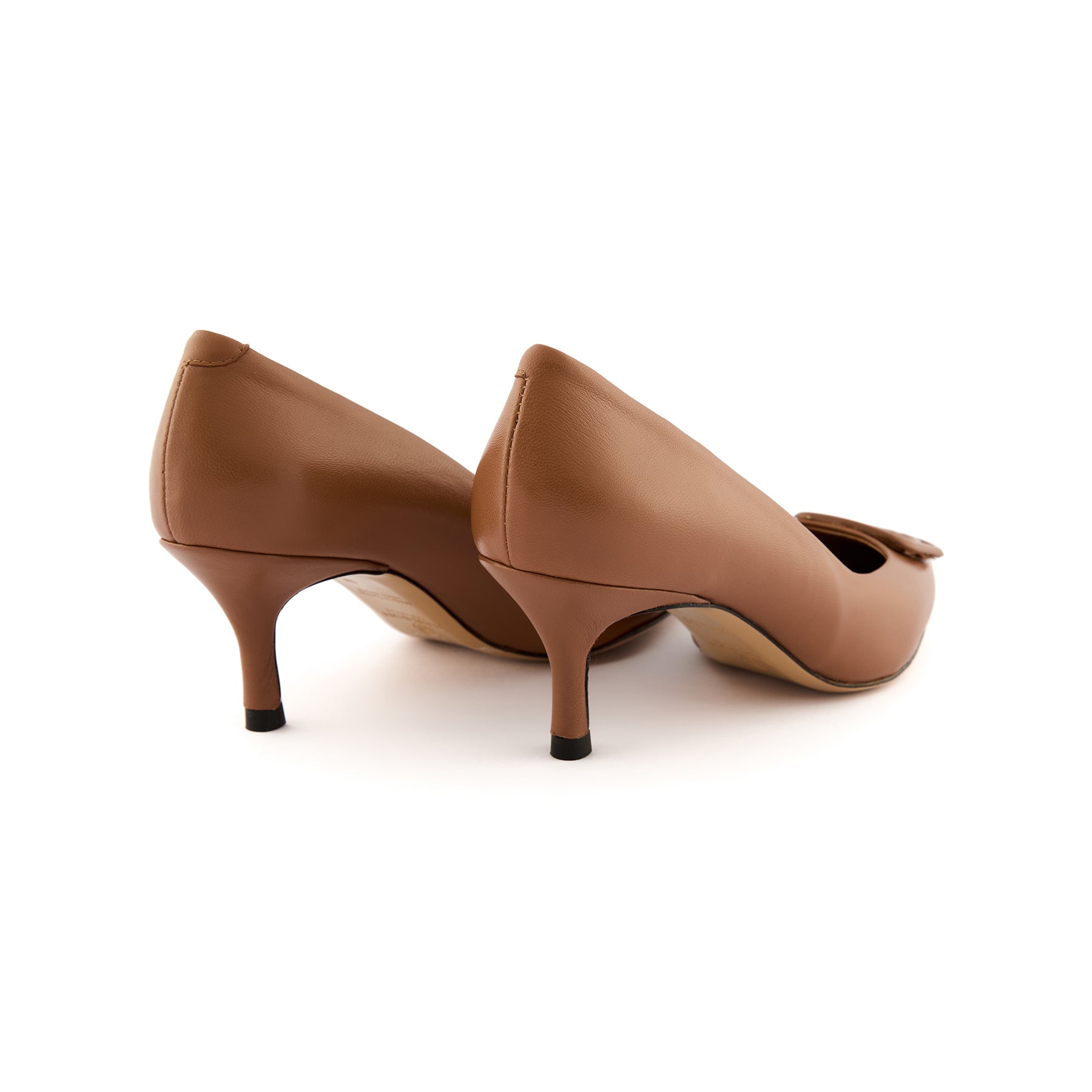 Women’s Camel Pointed-Toe Handmade Patent Calf Leather Stilettos W6013