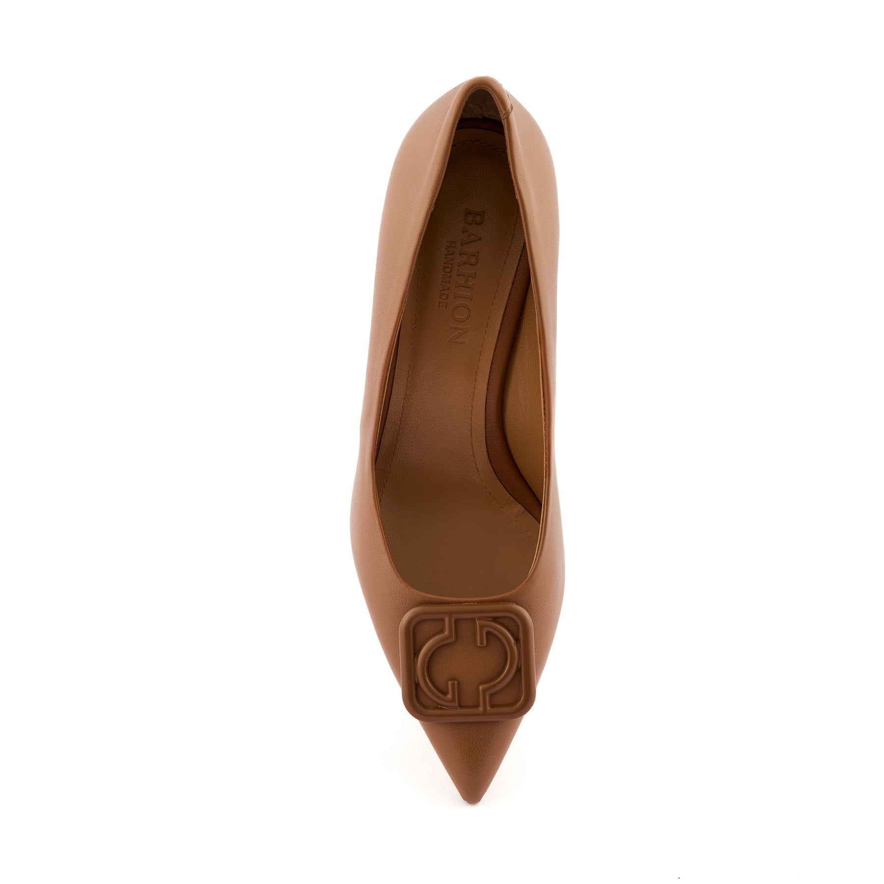 Women’s Camel Pointed-Toe Handmade Patent Calf Leather Stilettos W6013