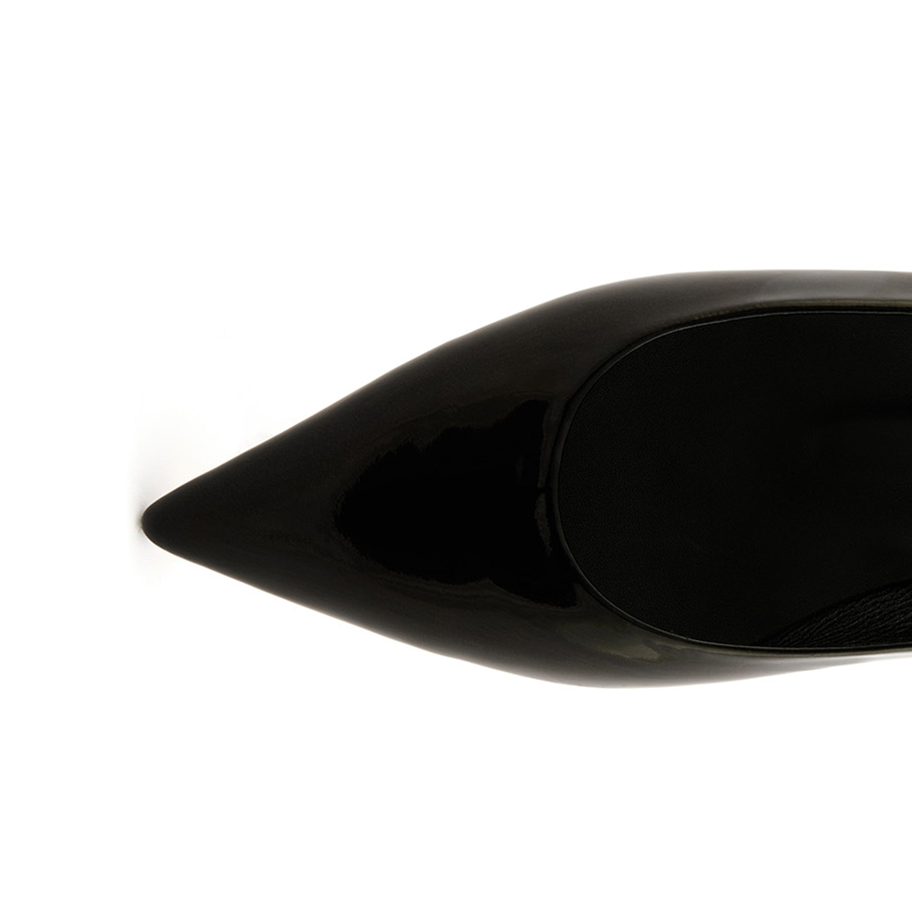Women’s Black Pointed-Toe Handmade Patent Calf Leather Flats W3014