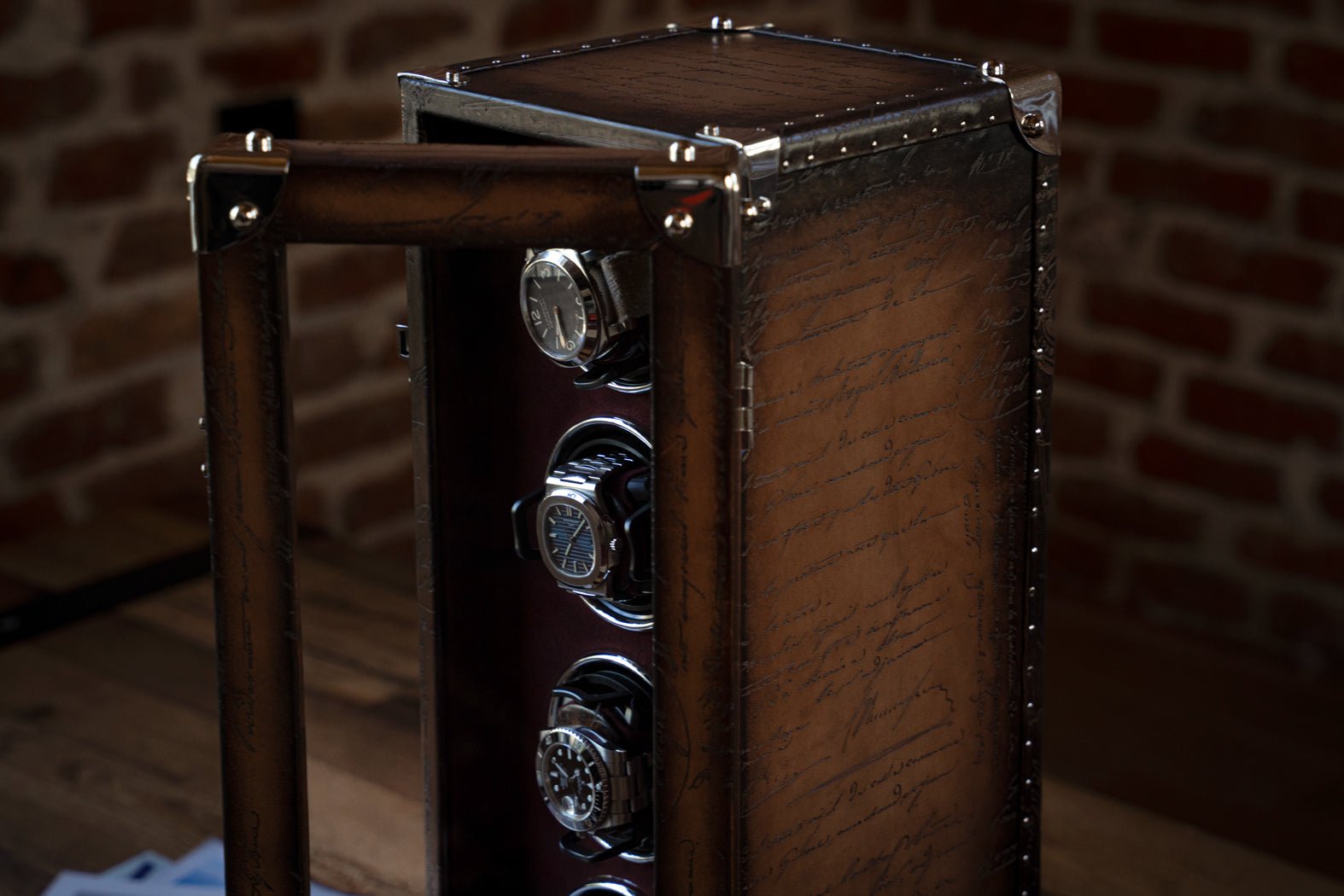 Barhion Watch Winder - Parchment Patina Java