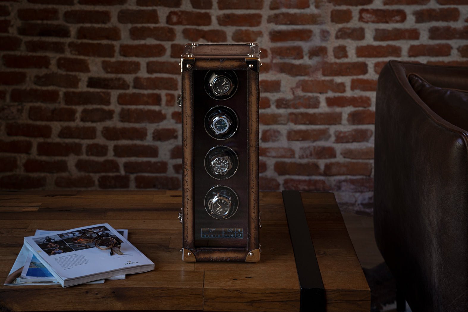 Barhion Watch Winder - Parchment Patina Java