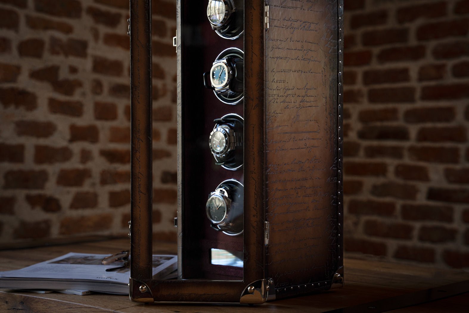 Barhion Watch Winder - Parchment Patina Java