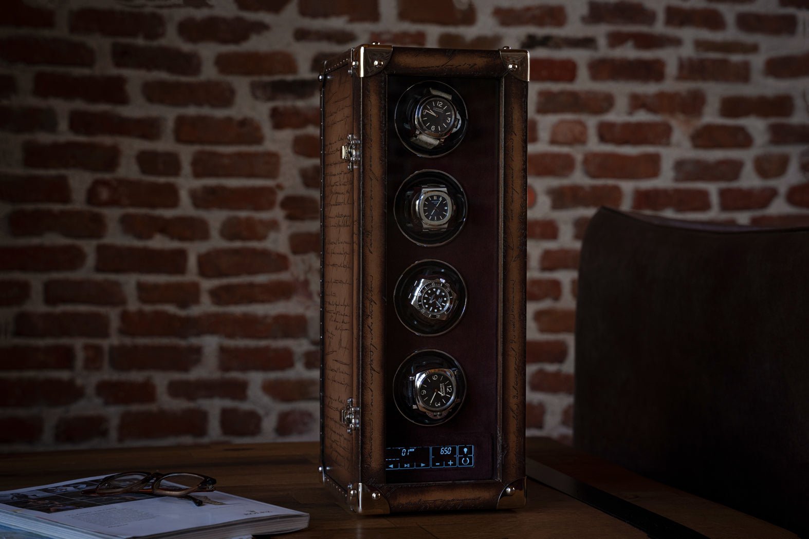 Barhion Watch Winder - Parchment Patina Java