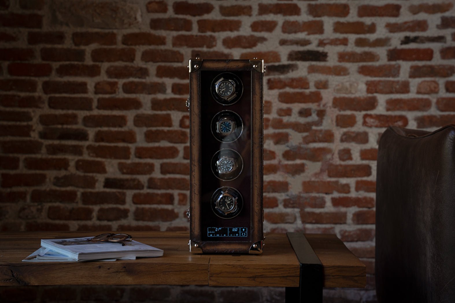 Barhion Watch Winder - Parchment Patina Java