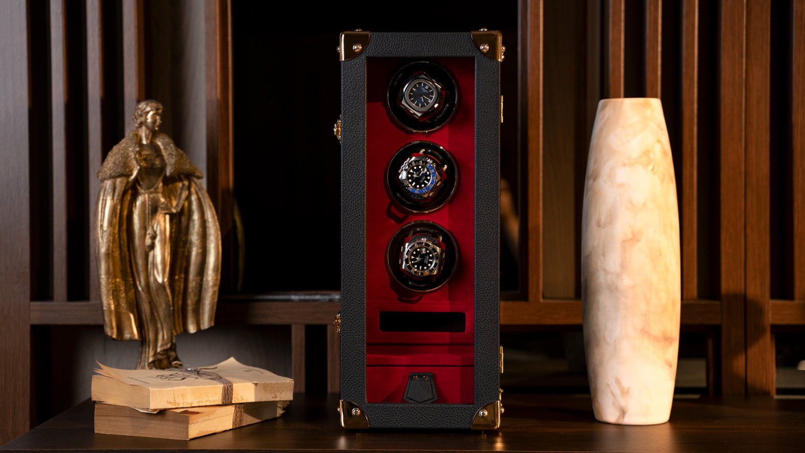 Barhion Watch Winder - Togo Dark Blue