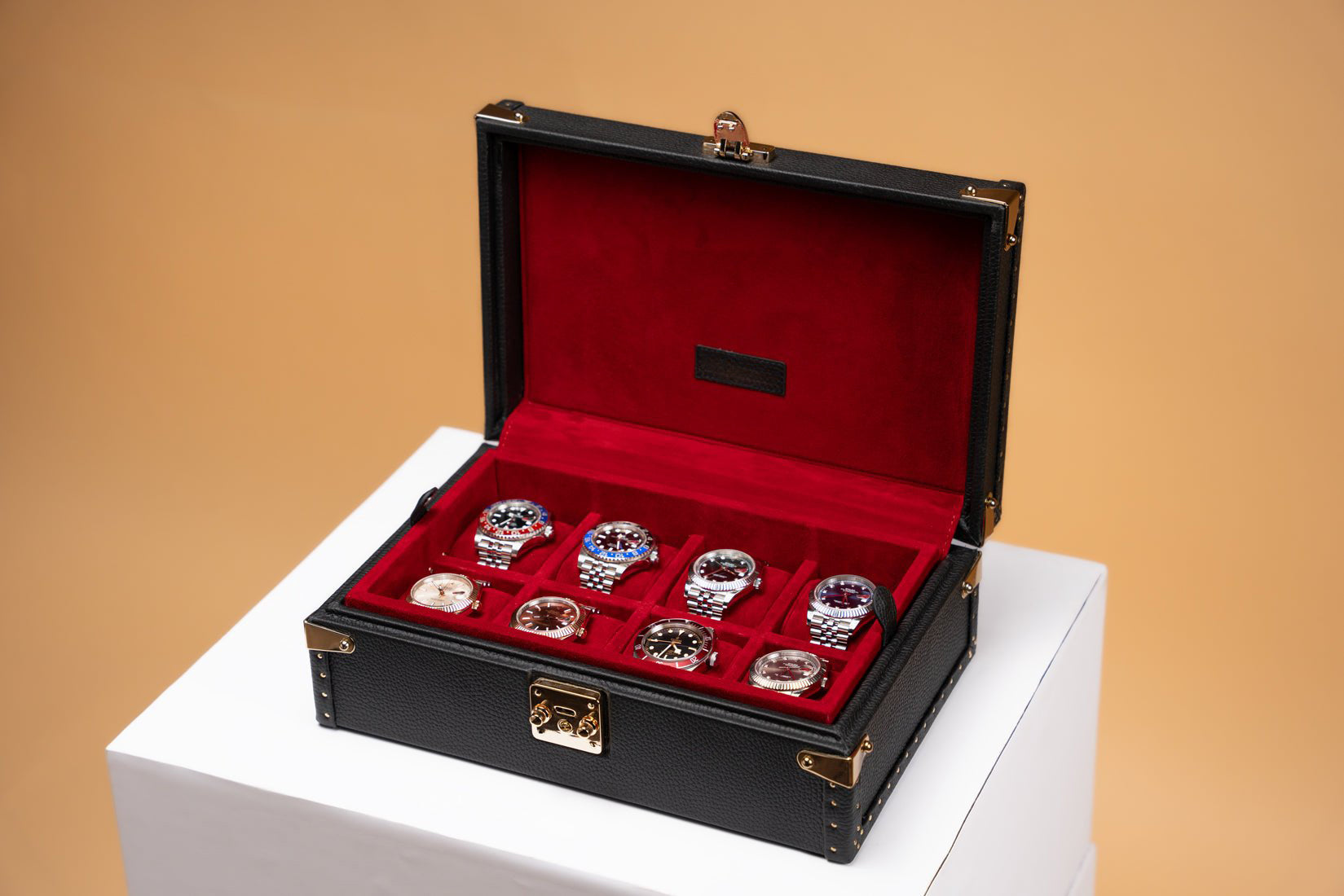 Barhion Petra Watch Case - Togo Black For 8 Watches